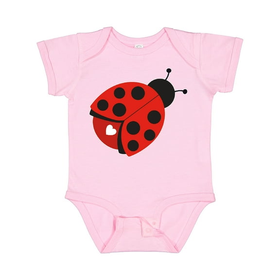 Inktastic Ladybug with a White Heart Girls Baby Bodysuit