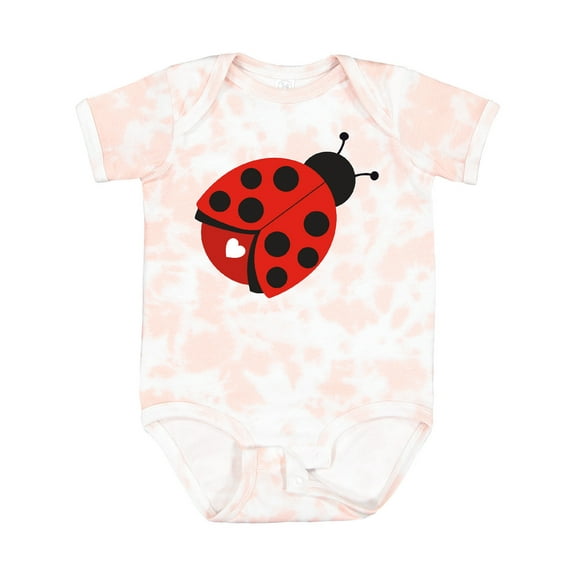 Inktastic Ladybug with a White Heart Girls Baby Bodysuit