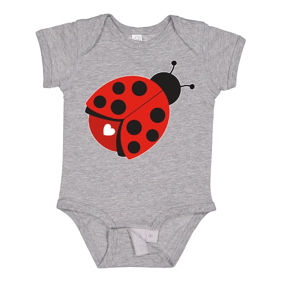 Inktastic Ladybug with a White Heart Girls Baby Bodysuit