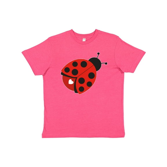 Inktastic Ladybug with a White Heart Youth T-Shirt