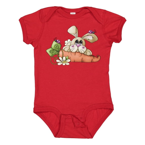 Inktastic Ladybugs and Bunny Rabbit with Carrot Boys Baby Bodysuit