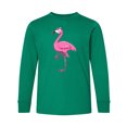 thumbnail image 1 of Inktastic Ladylike Flamingo Long Sleeve Youth T-Shirt, 1 of 5