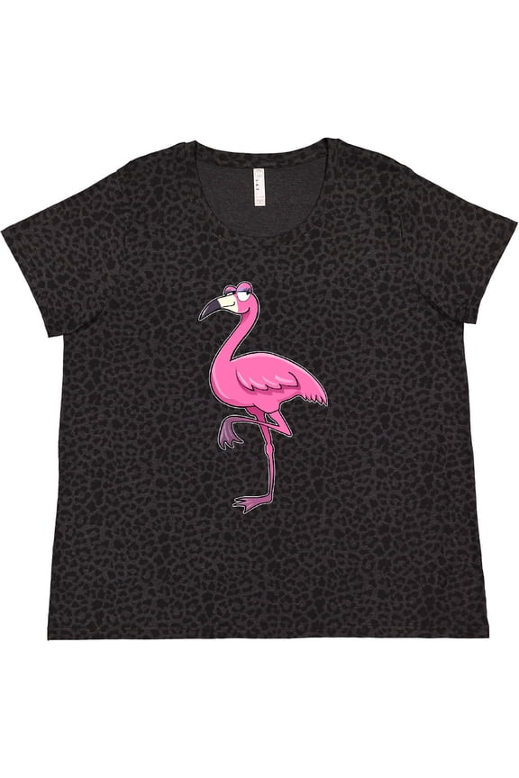 Ladylike Flamingo Women's Plus Size T-Shirt