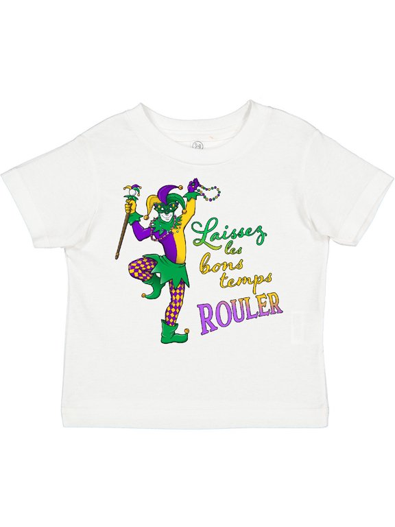 Laissez Les Bon Temps Rouler- Let the Good Times Roll Mardi Gras Jester Boys or Girls Toddler T-Shirt