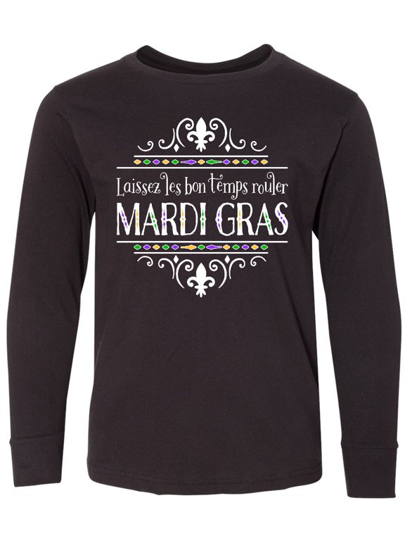Laissez Les Bon Temps Rouler Mardi Gras Long Sleeve Youth T-Shirt