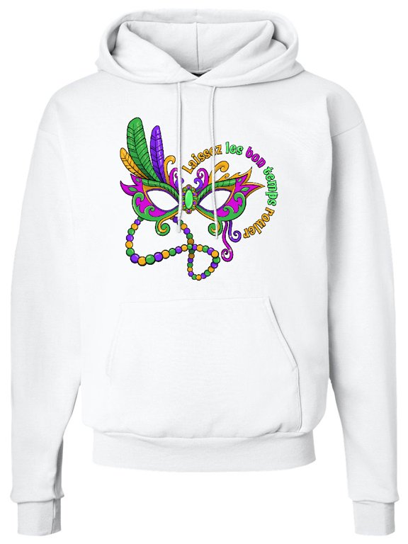 Laissez Les Bon Temps Rouler Mardi Gras Mask Adult Hoodie Sweatshirt