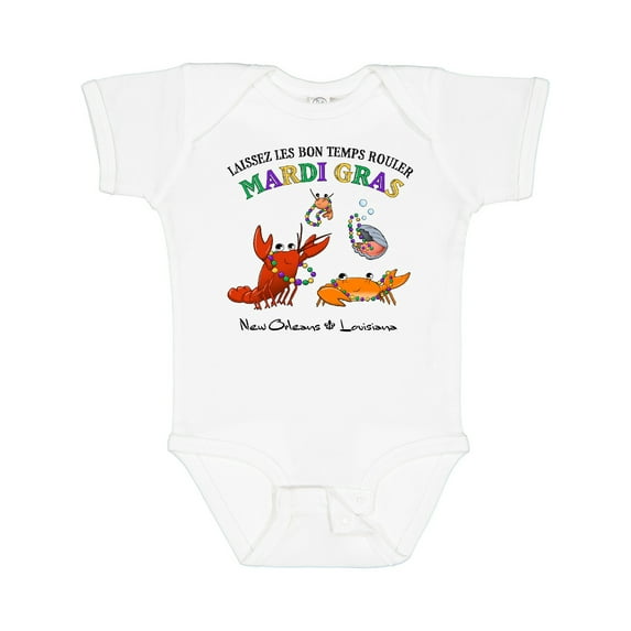 Inktastic Laissez Les Bon Temps Rouler Mardi Gras Partying Seafood Boys or Girls Baby Bodysuit