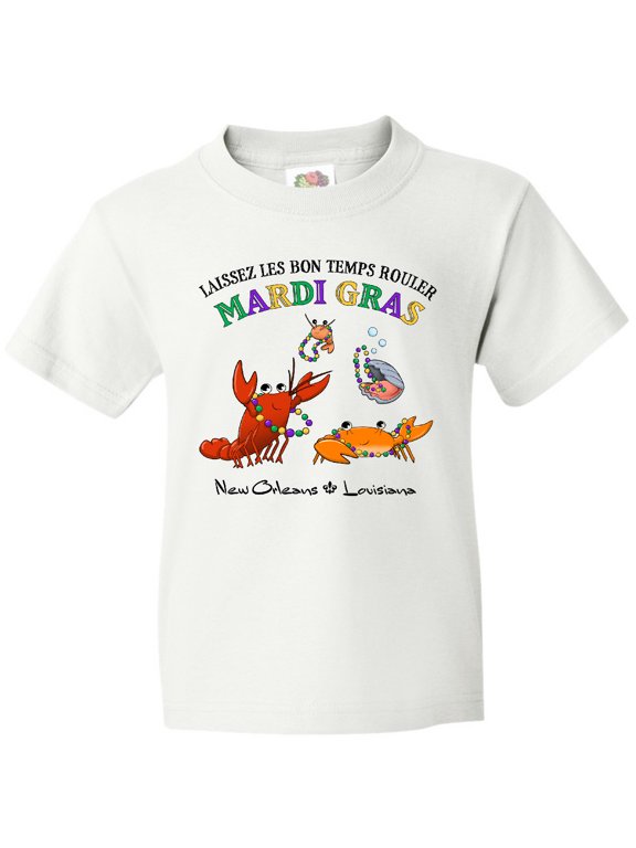Laissez Les Bon Temps Rouler Mardi Gras Partying Seafood Youth T-Shirt