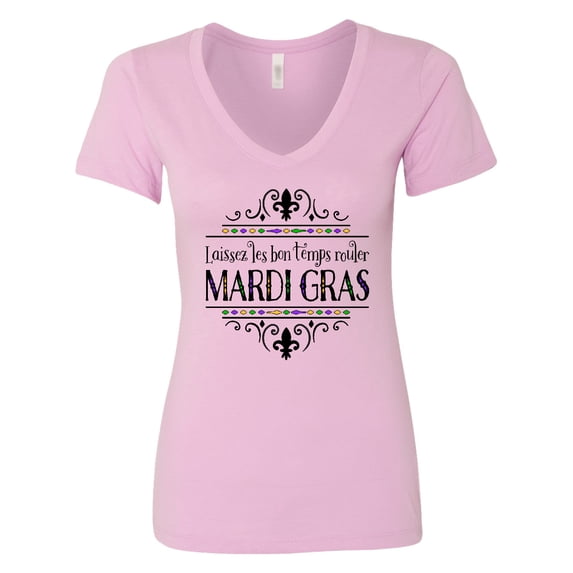 Inktastic Laissez Les Bon Temps Rouler Mardi Gras Women's V-Neck T-Shirt