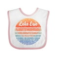 thumbnail image 1 of Inktastic Lake Erie Distressed Retro Sunset Boys or Girls Baby Bib, 1 of 4