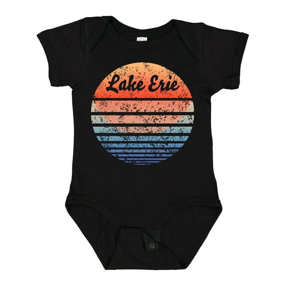 Inktastic Lake Erie Distressed Retro Sunset Boys or Girls Baby Bodysuit