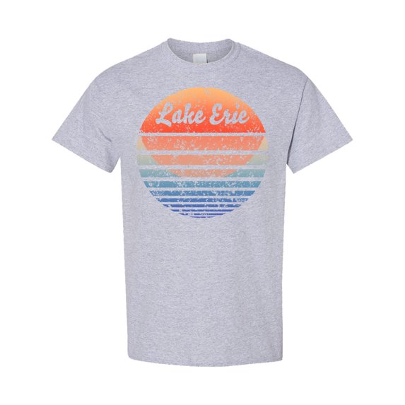 Inktastic Lake Erie Distressed Retro Sunset T-Shirt