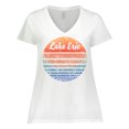thumbnail image 1 of Inktastic Lake Erie Distressed Retro Sunset Women's Plus Size V-Neck T-Shirt, 1 of 5