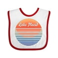 thumbnail image 1 of Inktastic Lake Placid Retro Sunset Boys or Girls Baby Bib, 1 of 4