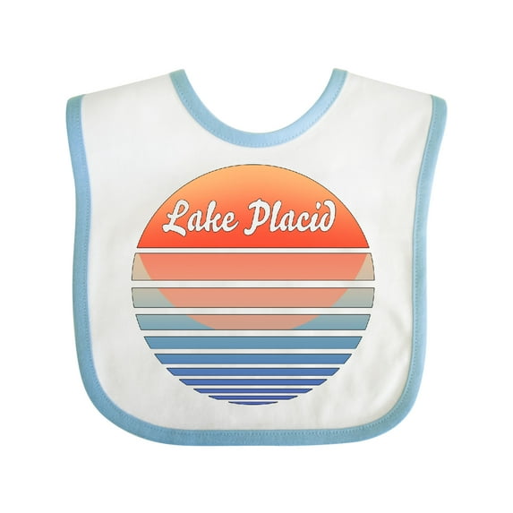 Inktastic Lake Placid Retro Sunset Boys or Girls Baby Bib