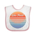 thumbnail image 1 of Inktastic Lake Placid Retro Sunset Boys or Girls Baby Bib, 1 of 4