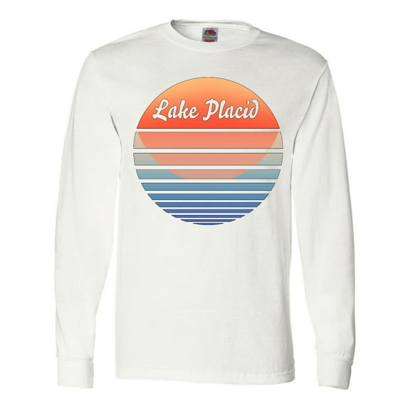 Inktastic Lake Placid Retro Sunset Long Sleeve T-Shirt