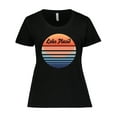 thumbnail image 1 of Inktastic Lake Placid Retro Sunset Women's Plus Size T-Shirt, 1 of 5