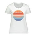 thumbnail image 1 of Inktastic Lake Placid Retro Sunset Women's Plus Size T-Shirt, 1 of 5
