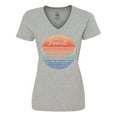 thumbnail image 1 of Inktastic Lake Powell Distressed Retro Sunset Women's V-Neck T-Shirt, 1 of 5
