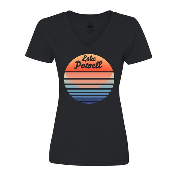 Inktastic Lake Powell Retro Sunset Women's V-Neck T-Shirt