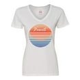 thumbnail image 1 of Inktastic Lake Powell Retro Sunset Women's V-Neck T-Shirt, 1 of 5