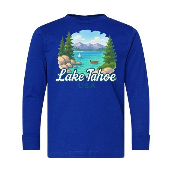 Inktastic Lake Tahoe Scenic View USA Long Sleeve Youth T-Shirt