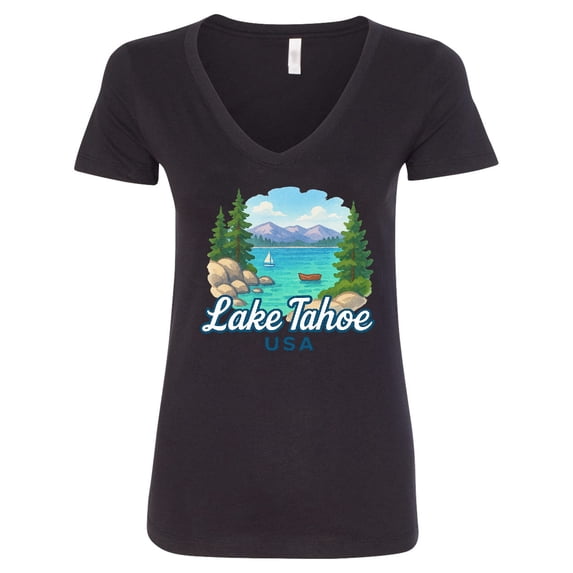 Inktastic Lake Tahoe Women's V-Neck T-Shirt