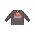 thumbnail image 1 of Inktastic Lake Vibes Distressed Retro Sunset Boys or Girls Long Sleeve Toddler T-Shirt, 1 of 5