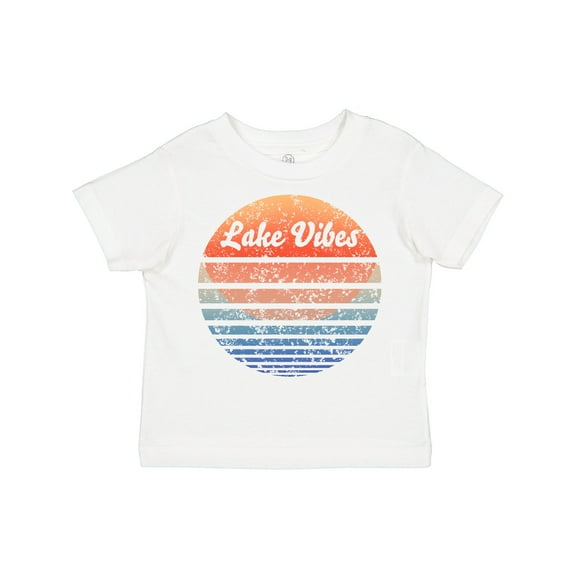 Inktastic Lake Vibes Distressed Retro Sunset Boys or Girls Toddler T-Shirt