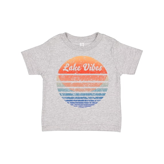 Inktastic Lake Vibes Distressed Retro Sunset Boys or Girls Toddler T-Shirt