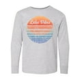 thumbnail image 1 of Inktastic Lake Vibes Distressed Retro Sunset Long Sleeve Youth T-Shirt, 1 of 5