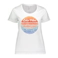 thumbnail image 1 of Inktastic Lake Vibes Distressed Retro Sunset Women's Plus Size T-Shirt, 1 of 5