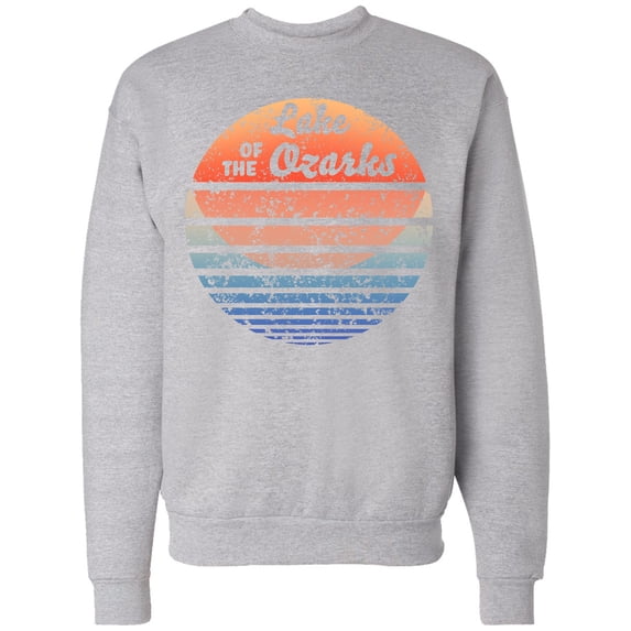 Inktastic Lake of the Ozarks Distressed Retro Sunset Adult Sweatshirt