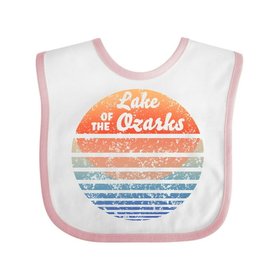 Inktastic Lake of the Ozarks Distressed Retro Sunset Boys or Girls Baby Bib