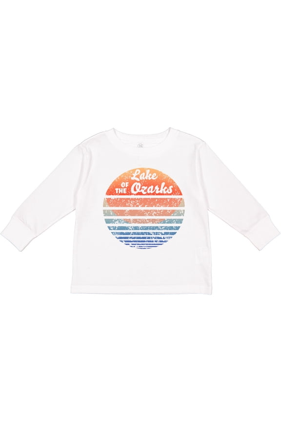 Lake of the Ozarks Distressed Retro Sunset Boys or Girls Long Sleeve Toddler T-Shirt