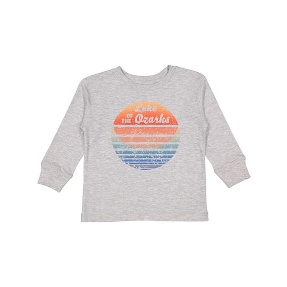 Inktastic Lake of the Ozarks Distressed Retro Sunset Boys or Girls Long Sleeve Toddler T-Shirt