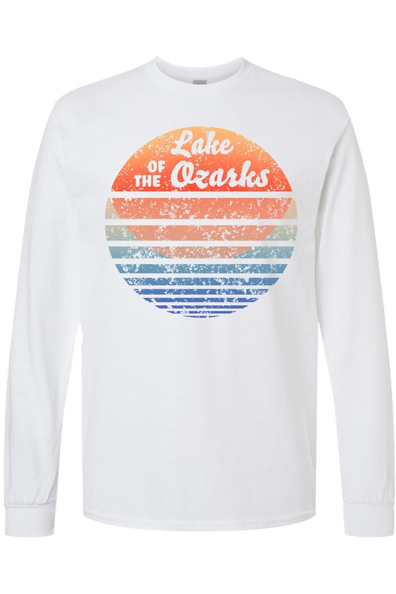 Lake of the Ozarks Distressed Retro Sunset Long Sleeve T-Shirt