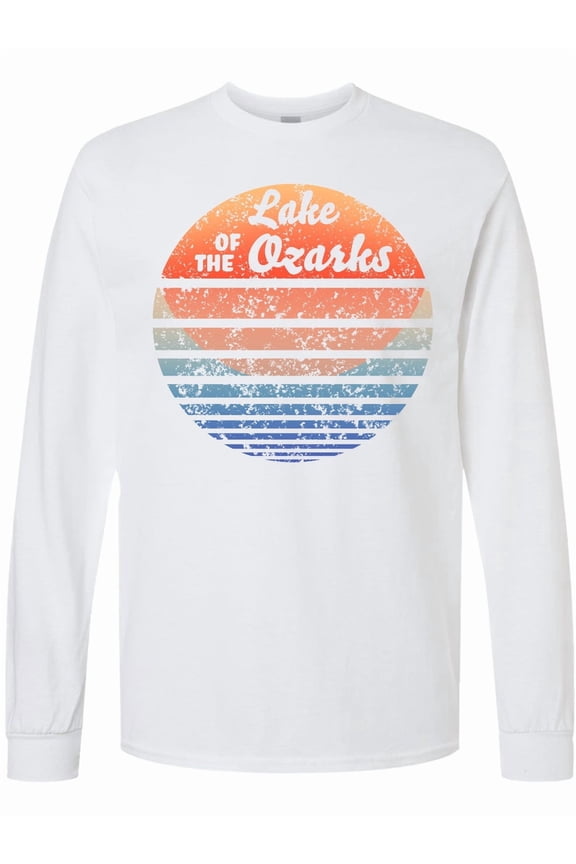 Lake of the Ozarks Distressed Retro Sunset Long Sleeve T-Shirt