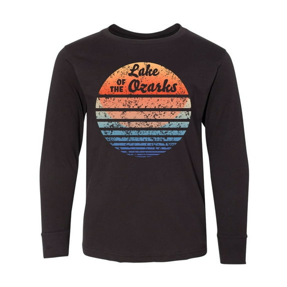 Inktastic Lake of the Ozarks Distressed Retro Sunset Long Sleeve Youth T-Shirt