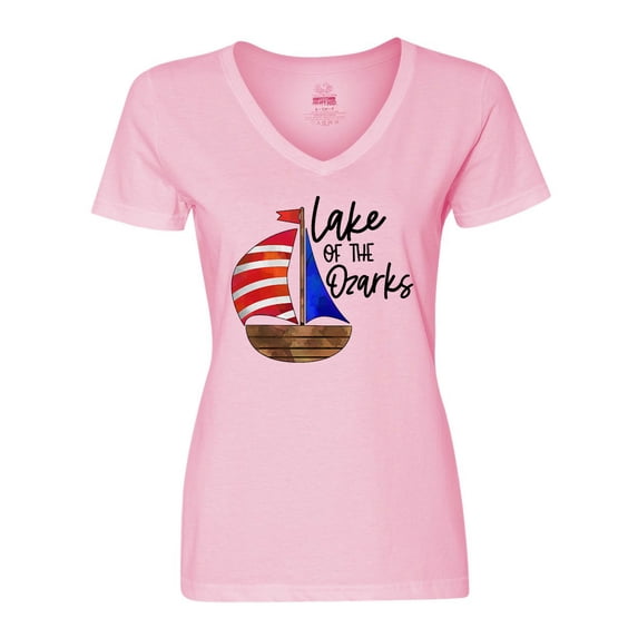 Inktastic Lake of the Ozarks Sailboat Women's V-Neck T-Shirt