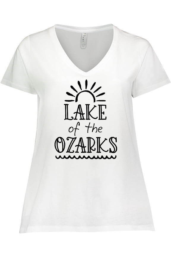 Lake of the Ozarks Sun and Lake Women's Plus Size V-Neck T-Shirt