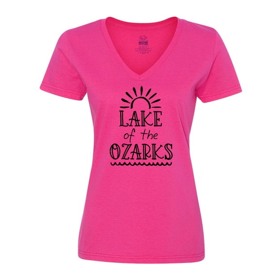 Inktastic Lake of the Ozarks Sun and Lake Women's V-Neck T-Shirt