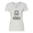 thumbnail image 1 of Inktastic Lake of the Ozarks Sun and Lake Women's V-Neck T-Shirt, 1 of 5