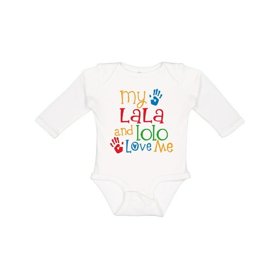 Inktastic Lala Lolo Loves Me Grandchild Boys or Girls Long Sleeve Baby Bodysuit