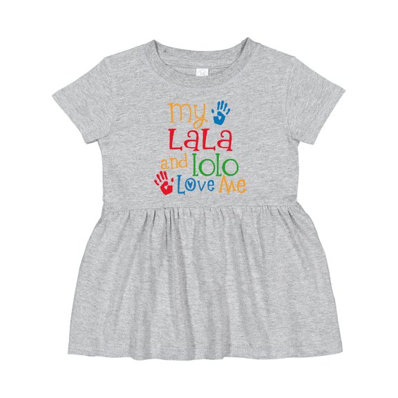 Inktastic Lala Lolo Loves Me Grandchild Girls Baby Dress