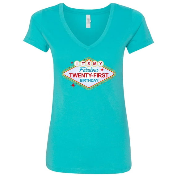 Inktastic Las Vegas 21st Birthday Women's V-Neck T-Shirt