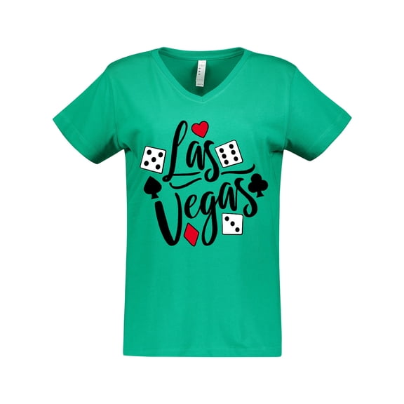 Inktastic Las Vegas- Dice and Card Suites Women's V-Neck T-Shirt