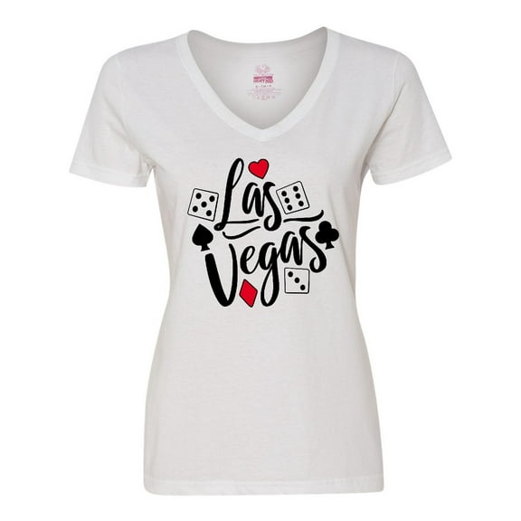 Inktastic Las Vegas- Dice and Card Suites Women's V-Neck T-Shirt