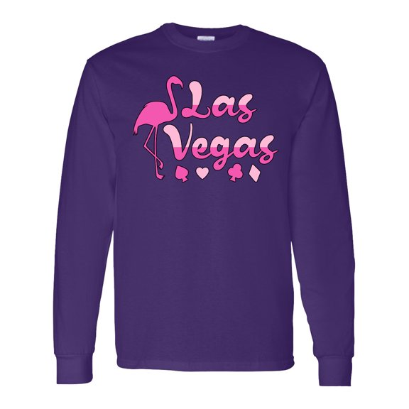Inktastic Las Vegas Flamingo Silhouette in Pink Long Sleeve T-Shirt